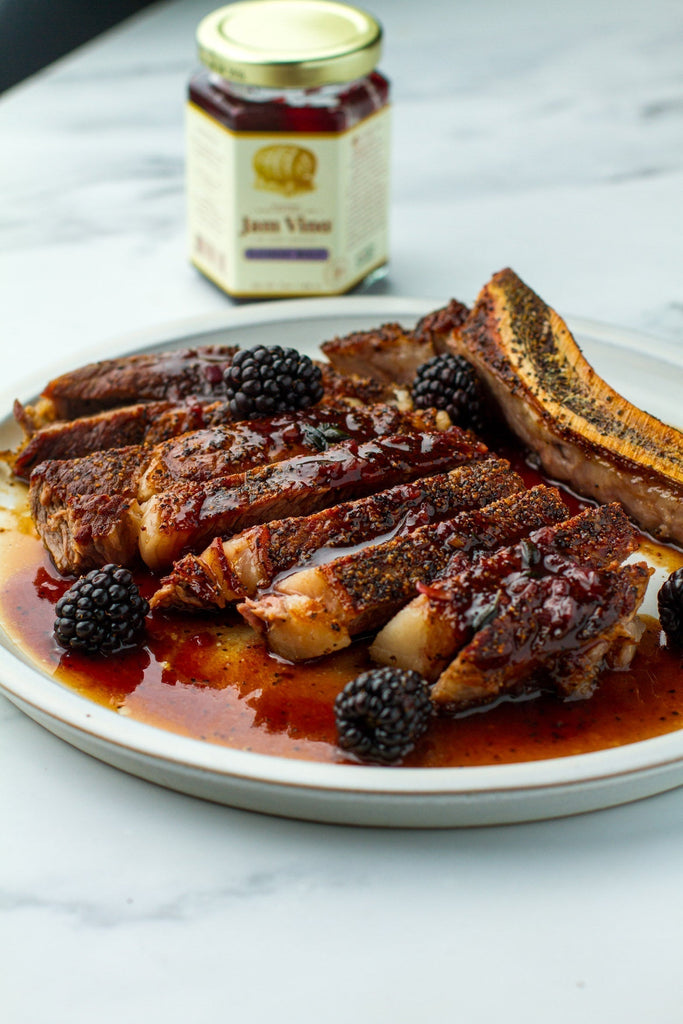 Rib-Eye Steak with Blackberry Merlot Sauce — A Father’s Day Favorite