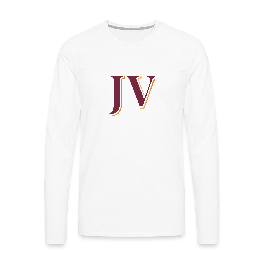 JV Premium Long Sleeve T-Shirt – Soft 100% Cotton Unisex Tee - white