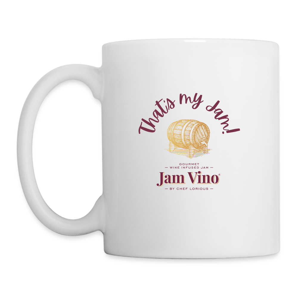 Jam Vino 11oz Ceramic coffee Mug — Dishwasher & Microwave Safe - white