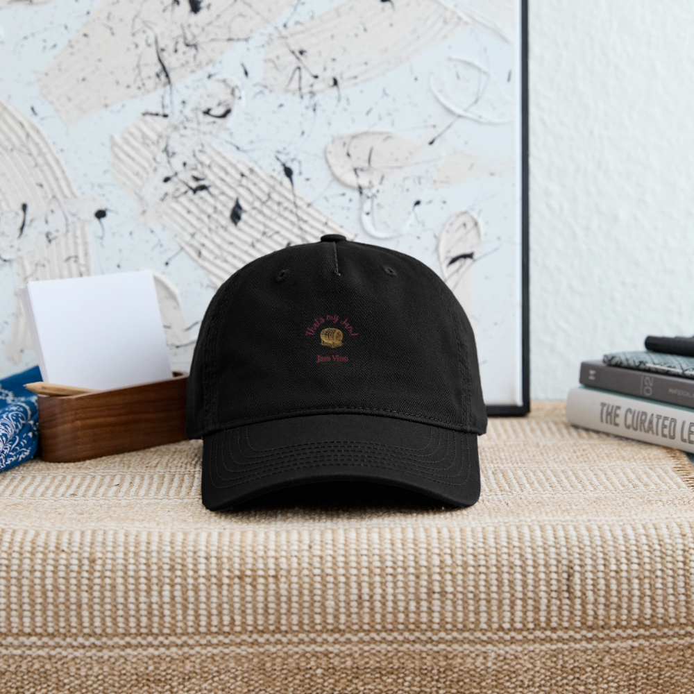 Jam Vino Organic Cotton Baseball Cap – Sustainable Adjustable Hat - black