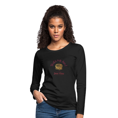 Jam Vino Women’s Premium Long Sleeve T-Shirt – Soft Cotton Classic Fit - black
