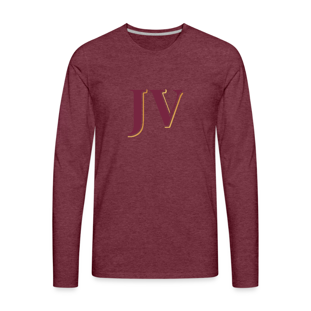 JV Premium Long Sleeve T-Shirt – Soft 100% Cotton Unisex Tee - heather burgundy