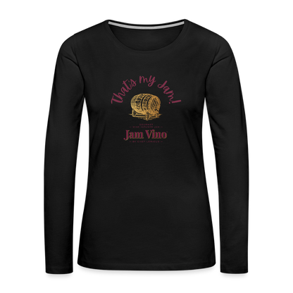 Jam Vino Women’s Premium Long Sleeve T-Shirt – Soft Cotton Classic Fit - black