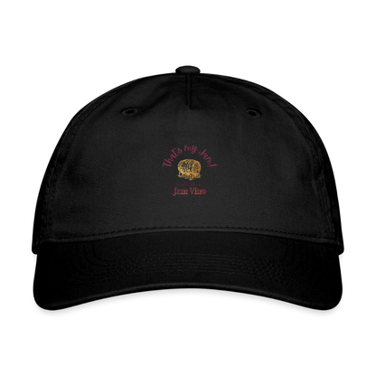 Jam Vino Organic Cotton Baseball Cap – Sustainable Adjustable Hat - black
